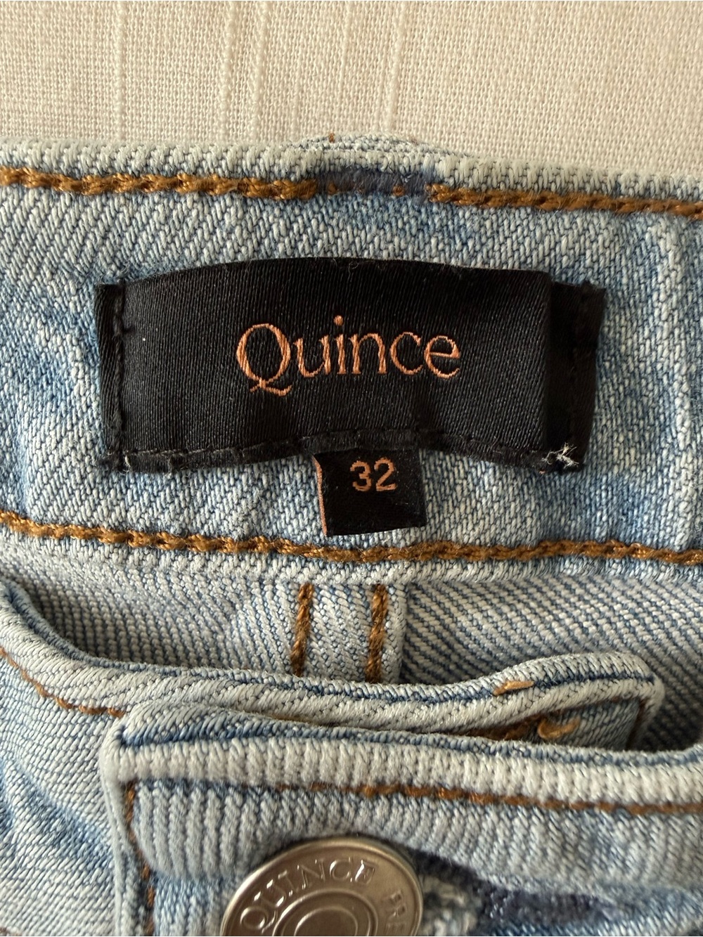 Quince Bella Stretch Barrel Cool Blue Wide-Leg Jeans size32 - Picture 7 of 14